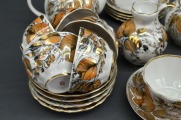 Porcelāna servīze piecām personām. Autordarbs. Roku gleznojums. LFZ