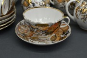 Porcelāna servīze piecām personām. Autordarbs. Roku gleznojums. LFZ