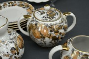 Porcelāna servīze piecām personām. Autordarbs. Roku gleznojums. LFZ