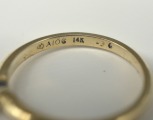 Saderināšanās gredzens ar briljantu. Zelts 14 k. Izmērs 18 mm. Svars 1,97 g