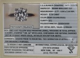 Saderināšanās gredzens ar briljantu. Zelts 14 k. Izmērs 18 mm. Svars 1,97 g