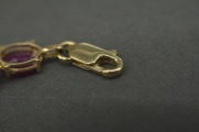 Золотой браслет с рубинами. Золото 14 карат. Длина 19,2 см. Вес 9,18 г