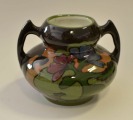 Small enameled ceramic vase. Author work. Initials H. 5.5x7.5 cm