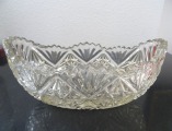 Kristāla saldumu trauks. PSRS, h 10 cm; 23x13,5 cm