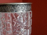 Crystal vase with silver finish