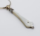 Lorgnette. 14k gold. Mother-of-pearl handle, gold-plated. 4.5x12 cm