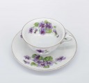 M.S. Kuznetsov Factory, Riga (Latvia) – tea cup with saucer. Porcelain, decal. D 10 cm and 16 cm