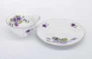 M.S. Kuznetsov Factory, Riga (Latvia) – tea cup with saucer. Porcelain, decal. D 10 cm and 16 cm