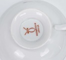 M.S. Kuznetsov Factory, Riga (Latvia) – tea cup with saucer. Porcelain, decal. D 10 cm and 16 cm