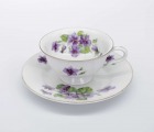 M.S. Kuznetsov Factory, Riga (Latvia) – tea cup with saucer. Porcelain, decal. D 10 cm and 16 cm