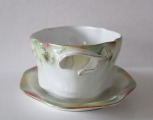 M. S. Kuznetsovs - porcelain sauce dish, colored, H 8.5 cm, with a defect