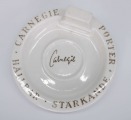 Ashtray with a matchbox holder. Upsala-Ekeby porcelain, Sweden. Diameter: 12.3 cm