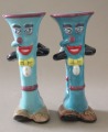  Salt shakers 2 pcs. Blue trumpets. Porcelain, H 10 cm