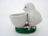  Salt cellar with a bird. Porcelain, 8x9 cm
