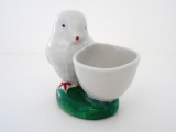  Salt cellar with a bird. Porcelain, 8x9 cm