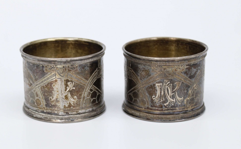 Salvešu turētāji 2 gab. Sudrabs 84. Svars 57,71 g. 3,5x4,5 cm