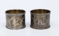 Salvešu turētāji 2 gab. Sudrabs 84. Svars 57,71 g. 3,5x4,5 cm