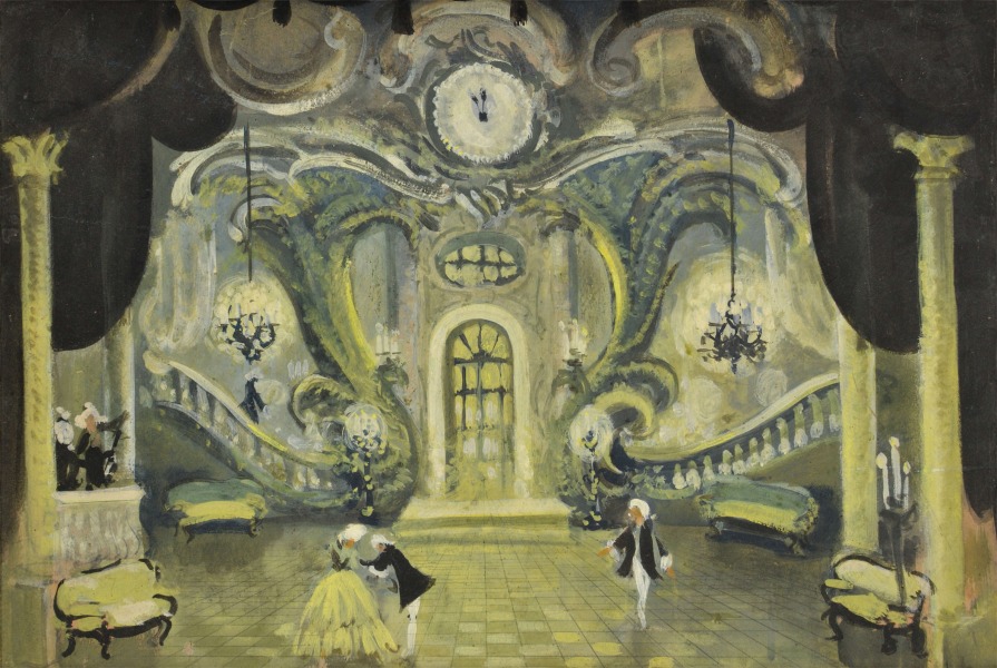 Scenogrāfija Riekstkodis. Guaša, tempera, papīrs, 1950tie gadi 40x58 cm