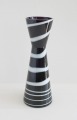 Glass vase - violet with white lines H 23 cm