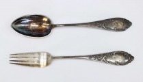 Sudraba galda piederumi 2 gab. 875. Svars 80,87 g. 18 cm