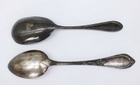 Silver spoons, 2 pcs. 875. Weight 190.55 g. 25 and 23 cm