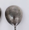 Silver spoons, 3 pcs. 84 / 875. Weight 108.06 g. 14.5 cm, 17 cm, and 18 cm