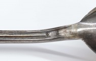 Silver spoons, 3 pcs. 84 / 875. Weight 108.06 g. 14.5 cm, 17 cm, and 18 cm