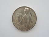 50-koruna silver coin. 1947. Czechoslovakia. 10 grams.