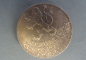 100-koruna silver coin. 1949. 14 g. Czechoslovakia.