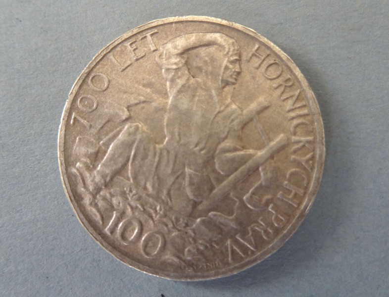 100-koruna silver coin. 1949. 14 g. Czechoslovakia.