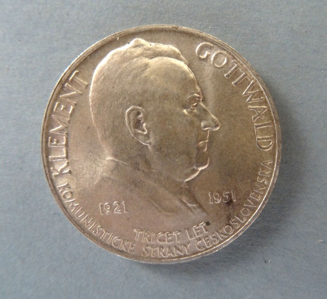 100-koruna silver coin. Czechoslovakia. 14 g.
