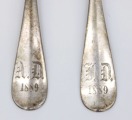 Sudraba tējkarotes 2 gab. 84. Svars 55,96 g. 14 cm. МАТИСЕНЪ. В.С.1869