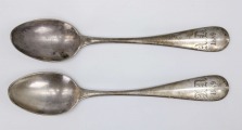 Sudraba tējkarotes 2 gab. 84. Svars 55,96 g. 14 cm. МАТИСЕНЪ. В.С.1869