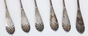 Silver teaspoons (6 pcs). 84 (standard). Sweden. Weight 130.83 g. 14.3 cm
