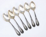 Silver teaspoons (6 pcs). 875 silver. Weight 154.22 g. 14.3 cm