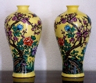 Painted vases - a couple. Cherry blossoms