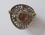 Brooch with brown gemstone, vintage