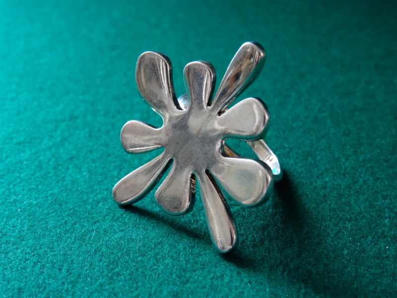 Серебряное кольцо - цветок