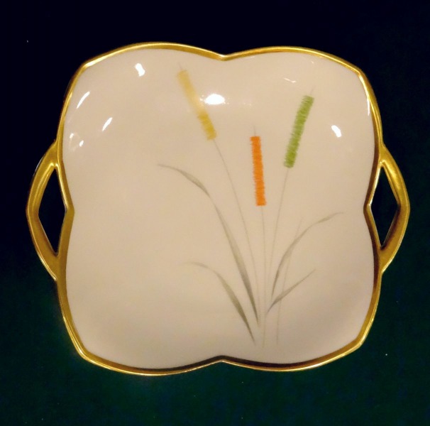 Alka Kunst Bavaria - porcelāna šķīvis ar niedrēm