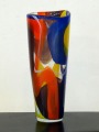 Glass vase. Blue-orange-yellow, x36 cm