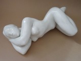 Figure - Sleeping, porcelain, author - Peter Zaharov, 20th century 50's, 25 x 11 x 7.4 cm