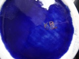Cobalt vase, initials K. B., h 30 cm