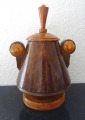 Wooden cup with amber, Māksla combine, 1963, h 18 cm