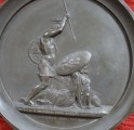Медальон - Сражение при Фер-Шампенуазе 1814 год. Автор модели Федор Петрович Толстой (1783-1873), медь, 18,5х18,5 см