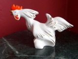 PFF Riga - Rooster with gold elements. Model author is R. Pancehovskaya, porcelain, 1947-70, h 9 cm