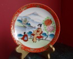 Japanese plate Fujiyama. Porcelain, diam. 14 cm