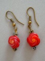 Coral earrings "Roses"
