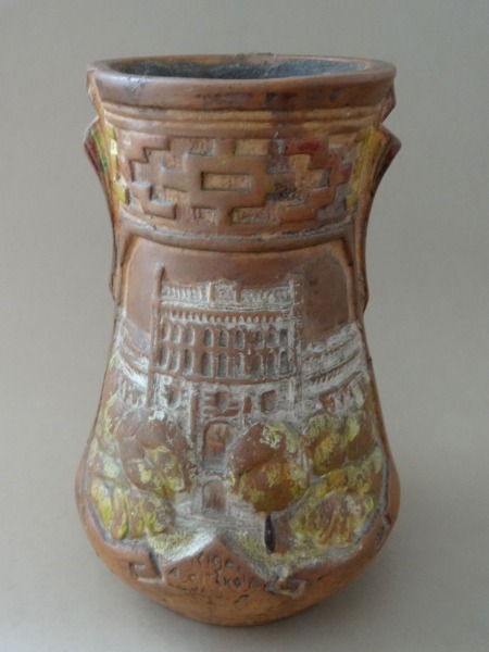 Vase "Turaida Castle. Riga, Higher School" with defect h 14 cm