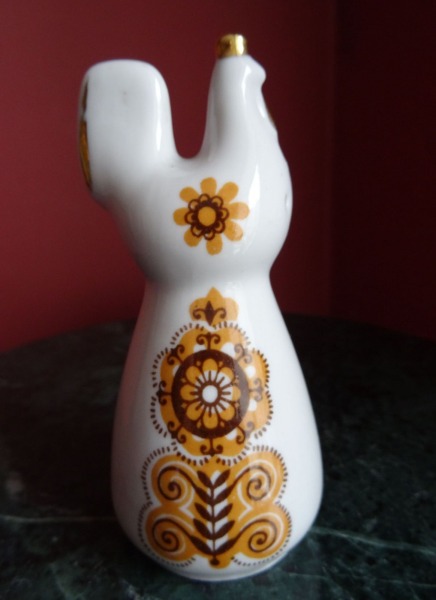 RPR - Riga cock. Porcelain, gilding, 1980s, h 10 cm