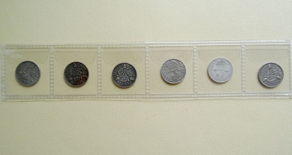 Набор английских серебряных монет 6 шт.